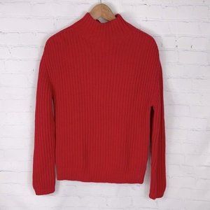 Gap Knit Pullover Sweater High Neck Valentine Red Long Sleeve Coastal Grandma XS